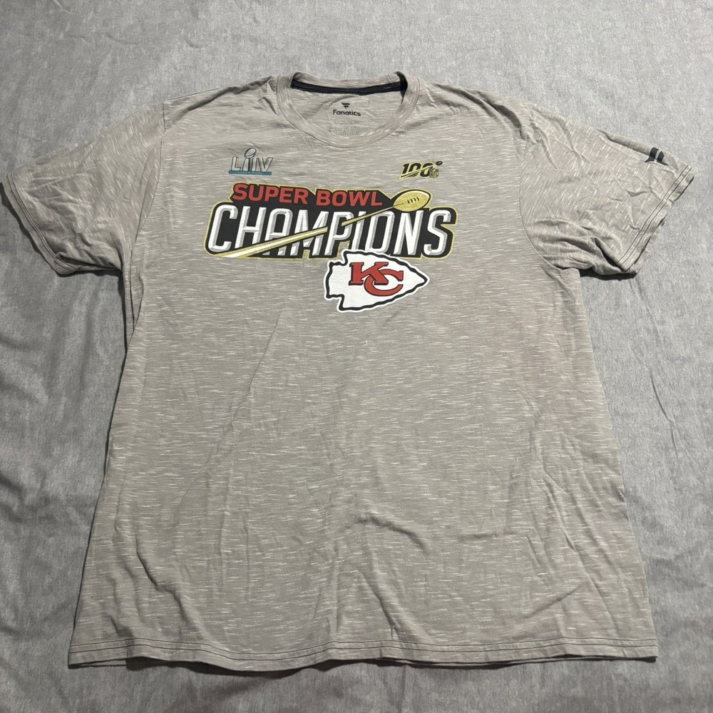 Kansas City Chiefs Super Bowl LIV Champions 2020 Pro Line Short Sleeve Shirt XL